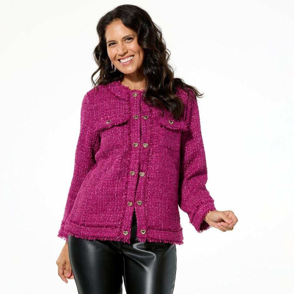 Colleen Lopez Knit Blazer Fringe Jacket